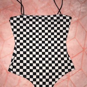 Checkered bodysuit